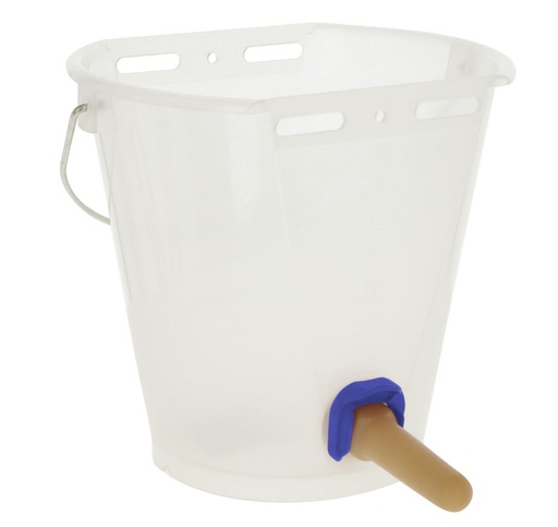 [22480-01] KERBL Drinking bucket with valve FixClip New Generation 8L with natural rubber teat