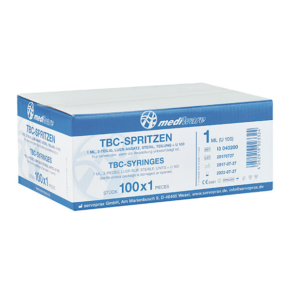 MEDIWARE Tuberkulinspritzen 1 ml  U100