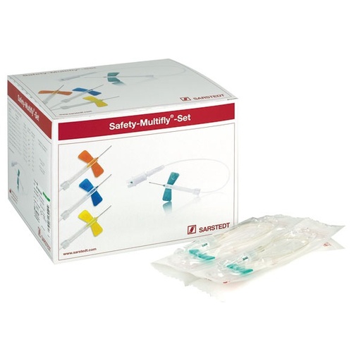 SARSTEDT Safety-Multifly-Kanüle mit langem 200mm Schlauch und montiertem Multi-Adapter