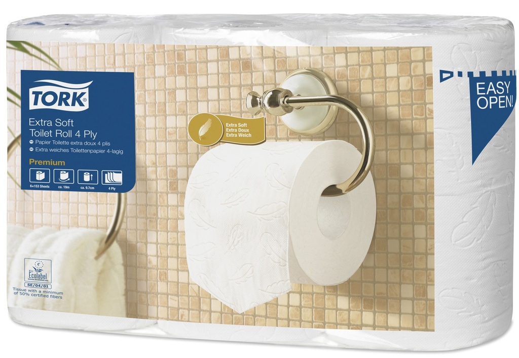 TORK Premium Toilet paper Small roll, 4-ply
