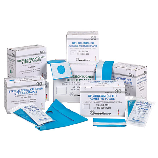 [12525-01] MEDIWARE Abdecktücher, ohne Loch, 2-lagig, 37 x 45 cm