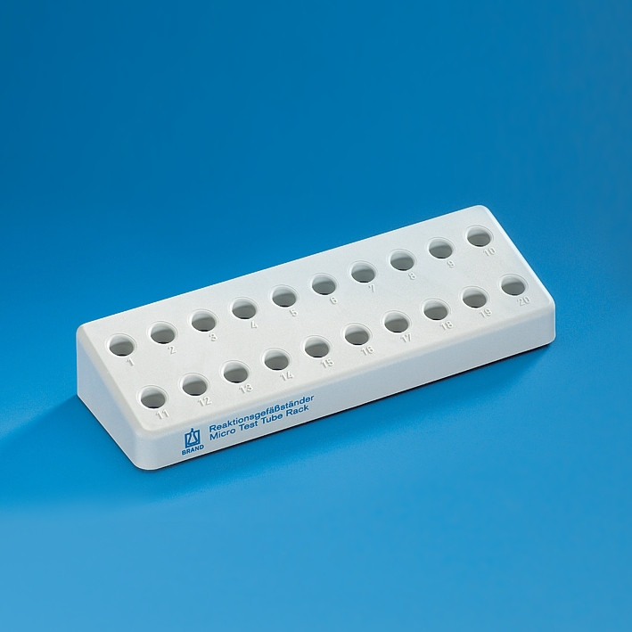 BRAND-MERZ Reaction tube rack, PP, for 20 reaction tubes 1.5 ml