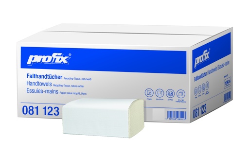 [14712-01] PROFIX Falthandtücher ZZ-Falz natur, 2 lagig, 25 x 23cm