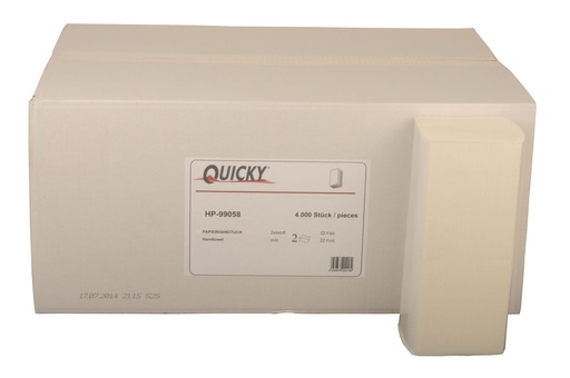 [15704-01] QUICKY Papierhandtücher 2-lagig ZZ/V-Falz hochweiß
