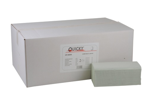 [19103-01] QUICKY Papierhandtücher, grün, 2-lagig, Z-Z-Falz, 24 x 22cm