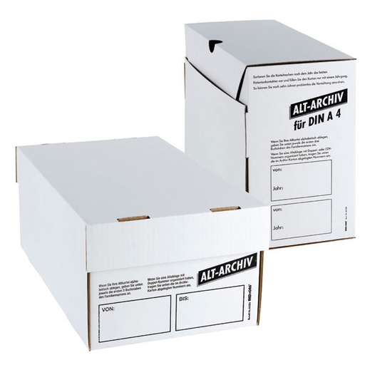 MED+ORG Old archive box for DIN A5, 420 x 238 x 167 mm, white with lid