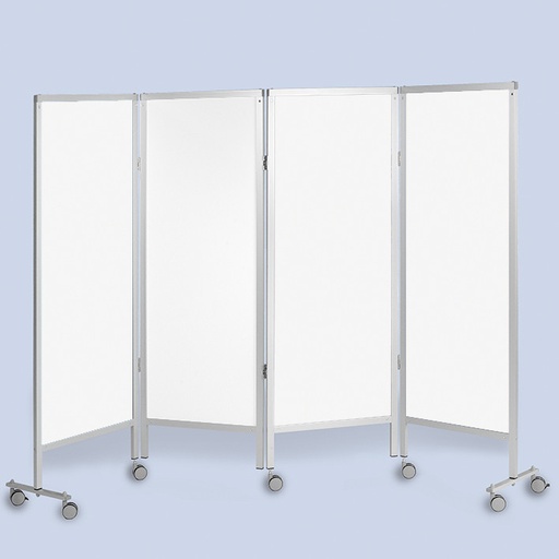 [13548-01] AGA Folding screen 4-wing mobile white/white/white/white