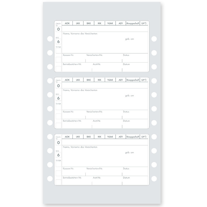 MEGRO Address field stickers eGK Sprocket hole labels