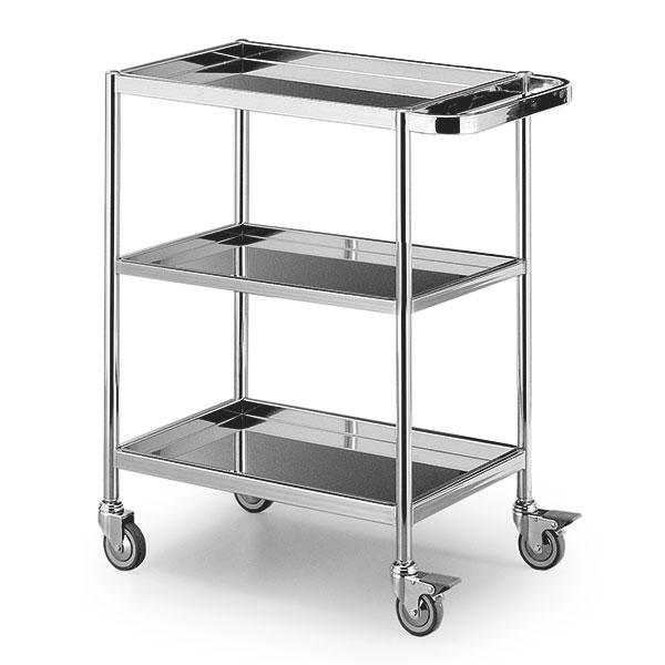 SERVOPRAX Universal trolley with 3 removable stainless steel shelves