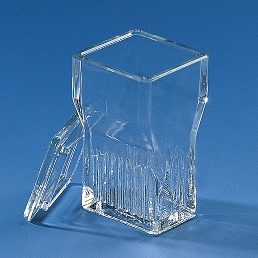 [14488-01] BRAND-MERZ Staining trough, soda-lime glass, Type Hellendahl, with extension