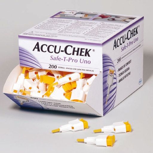 [16718-01] ROCHE Accu-Chek Safe-T-Pro Uno 200 pieces
