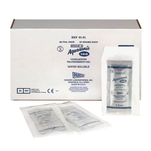 [20742-01] PARKER Aquasonic Pads, sterile, 48 bags of 20 g
