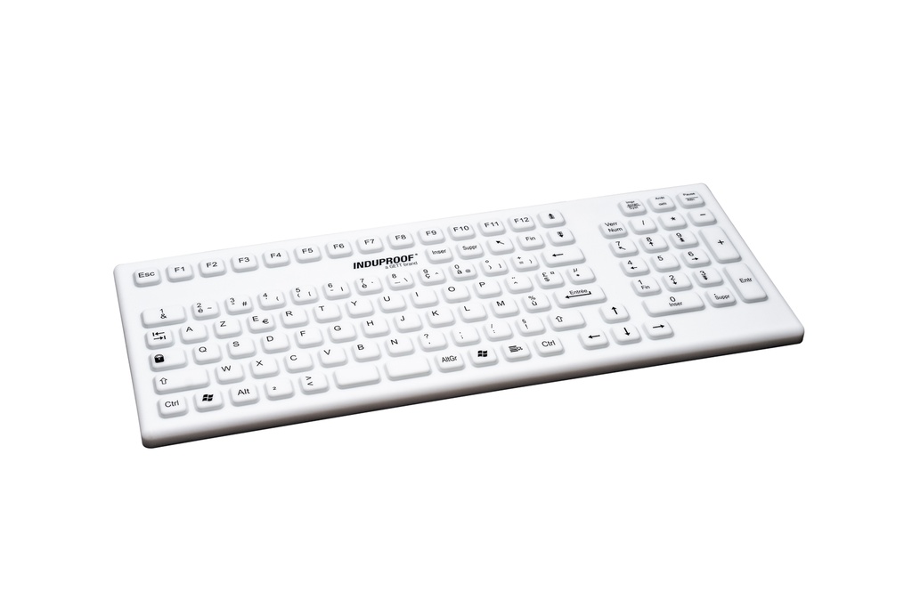 GETT InduProof Smart Classic water and dust protected medical keyboard with number pad white DE