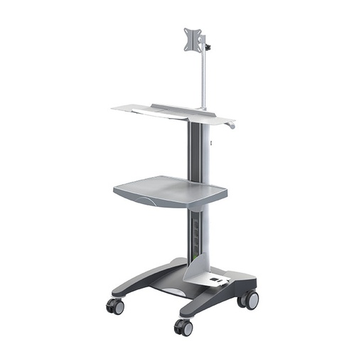 [22409-01] HAEBERLE fuego Computer trolley with 1 ABS shelf grey
