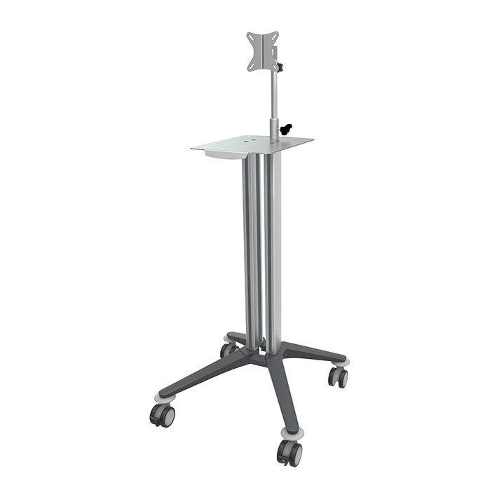 HAEBERLE bravo Computer trolley with metal shelf grey