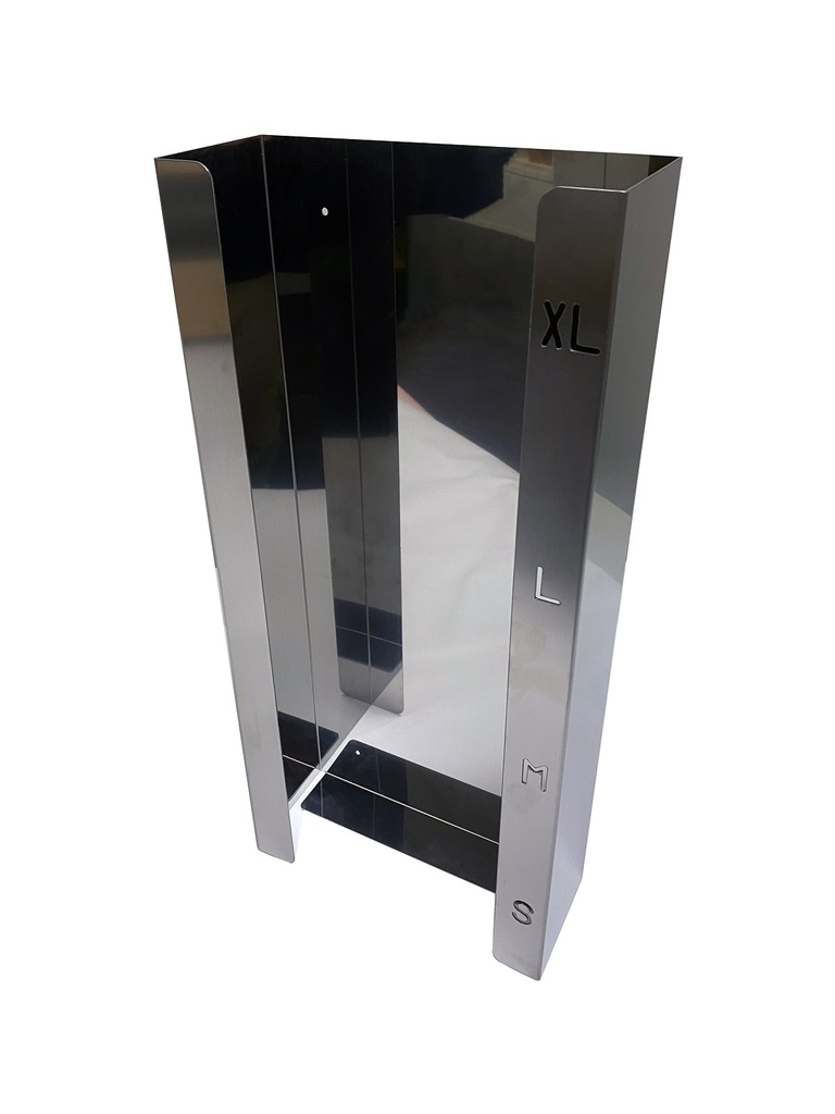MEDDAX Edelstahl Handschuhhalter Quadro flat 238 x 520 x 93 mm Silber