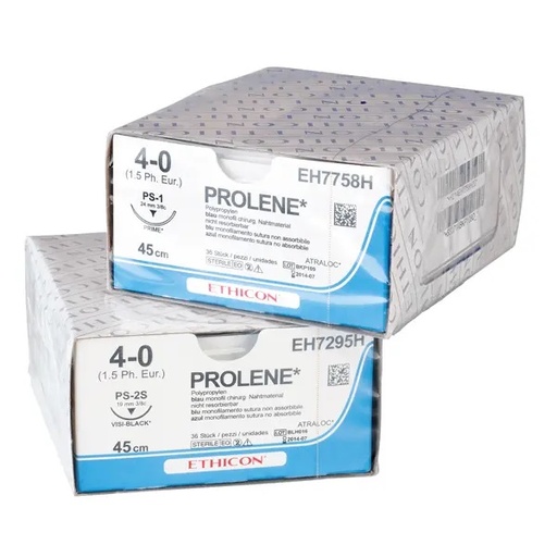 [15600-01] ETHICON Prolene P3 Suture material blue monofilament 0.45 m