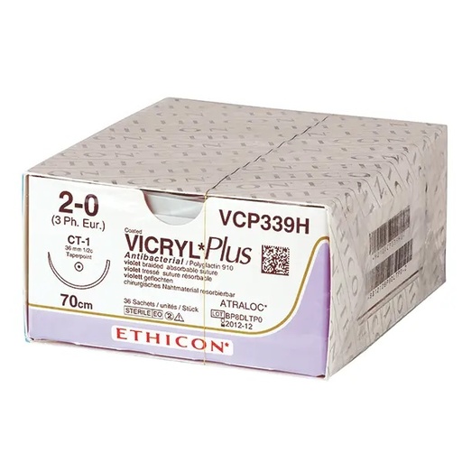 [15602-01] ETHICON Vicryl SH-Plus Suture material violet braided 0.70 m