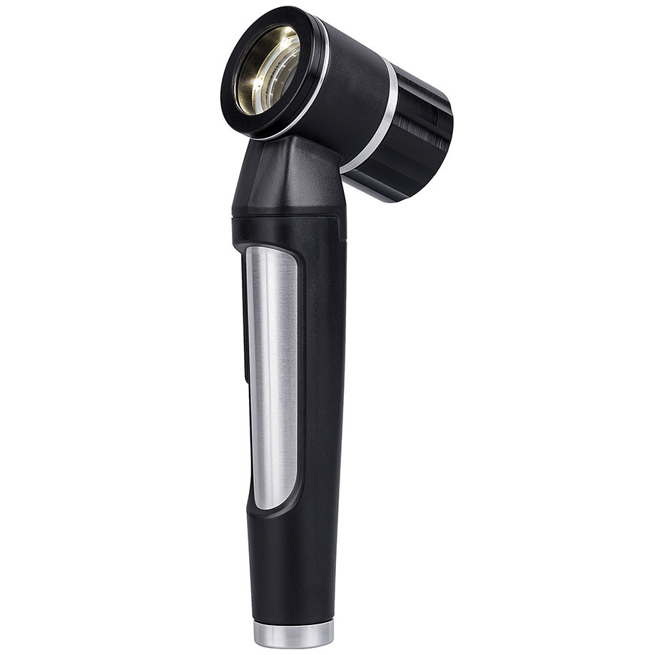 LUXASCOPE Dermatoscope LED 2.5 V, black, contact plate WITH scale