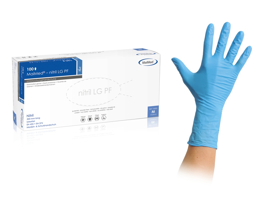 MAIMED nitrile LG PF Nitrile micro-roughened blue