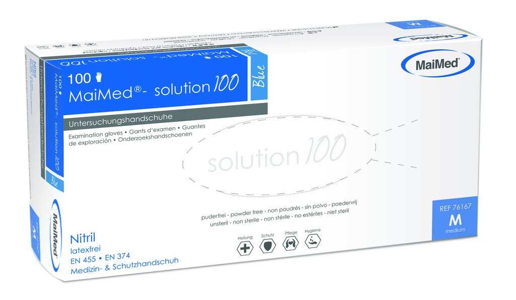 MAIMED solution 100 blue Nitrilhandschuhe puderfrei