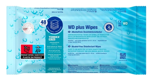 TEMDEX WD plus Wipes Wischdesinfektion ohne Alkohol 300 x 270 mm